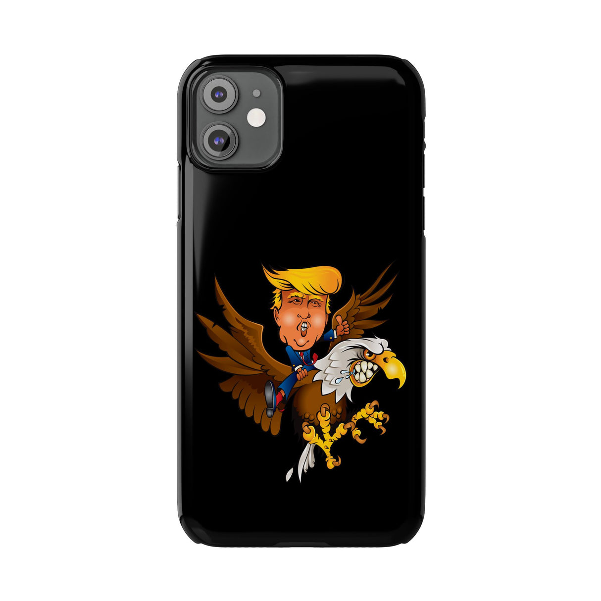 Trump Riding on a Sreamin Eagle Slim Phone Cases