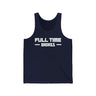 Navy tank top featuring bold "FULL TIME BAD ASS" text, perfect for those ready to dominate any activity.