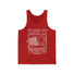Red "Keep It Twisted" tank top featuring Ronnie Mac-inspired twisted design for a bold and edgy look.