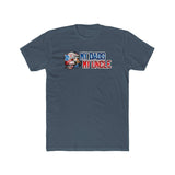 "My Dad's My Uncle T-Shirt featuring humorous graphic and text on navy blue fabric"