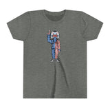 Youth - Merica Character Shirt, Color: Deep Heather, Size: S