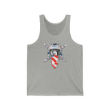 Ronnie Mac Crossbones tank top featuring a unique graphic of a helmet and crossed motocross tools. Perfect for fans!