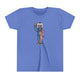 Youth - Merica Character Shirt, Color: Heather Columbia Blue, Size: S