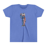 Youth - Merica Character Shirt, Color: Heather Columbia Blue, Size: S