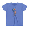 Youth - Merica Character Shirt, Color: Heather Columbia Blue, Size: S