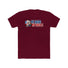 Humorous maroon t-shirt with "My Dad's My Uncle" and cartoon graphic on front