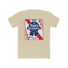 Ron's Blue Ribbon Beer shirt featuring a vintage logo design on a beige background.