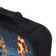 Close up of Ronnie Mac Supercross Lunch Box with flame graphics and black zipper