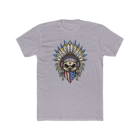 Skeleton Ronnie Shirt with American Bandana and Feathered Hat Design for Moto Fans