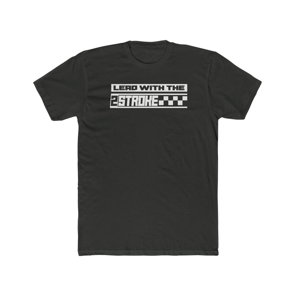 "Lead with the 2-Stroke T-Shirt featuring bold graphic design for 2-stroke engine enthusiasts"