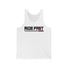 White Ride Fast Checkered Tank with bold text and block underline in a checkered pattern