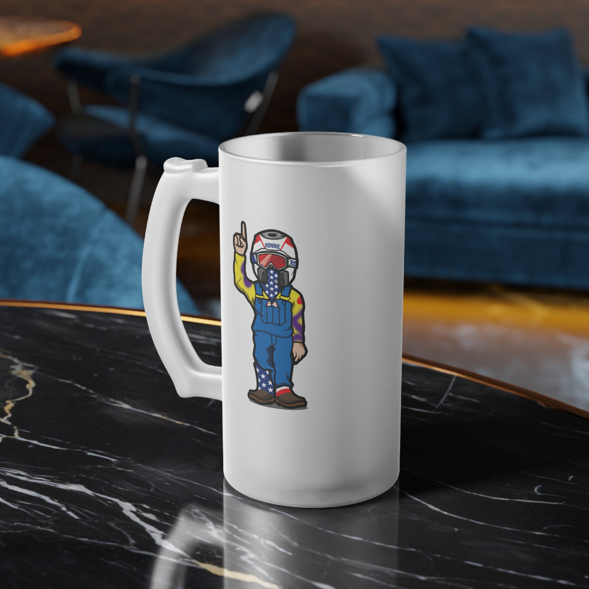 Character Frosted Glass Beer Mug