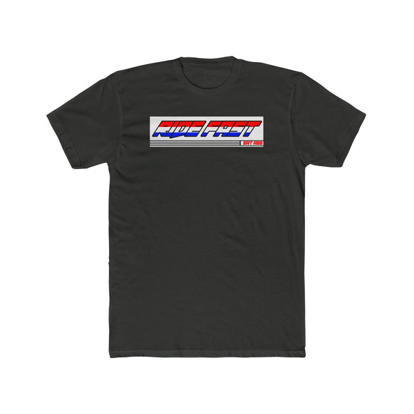 "Ride Fast, Eat Ass" T-Shirt from Ronnie Mac's collection, featuring bold slogan on the front, perfect for rebellious and adventurous spirits.