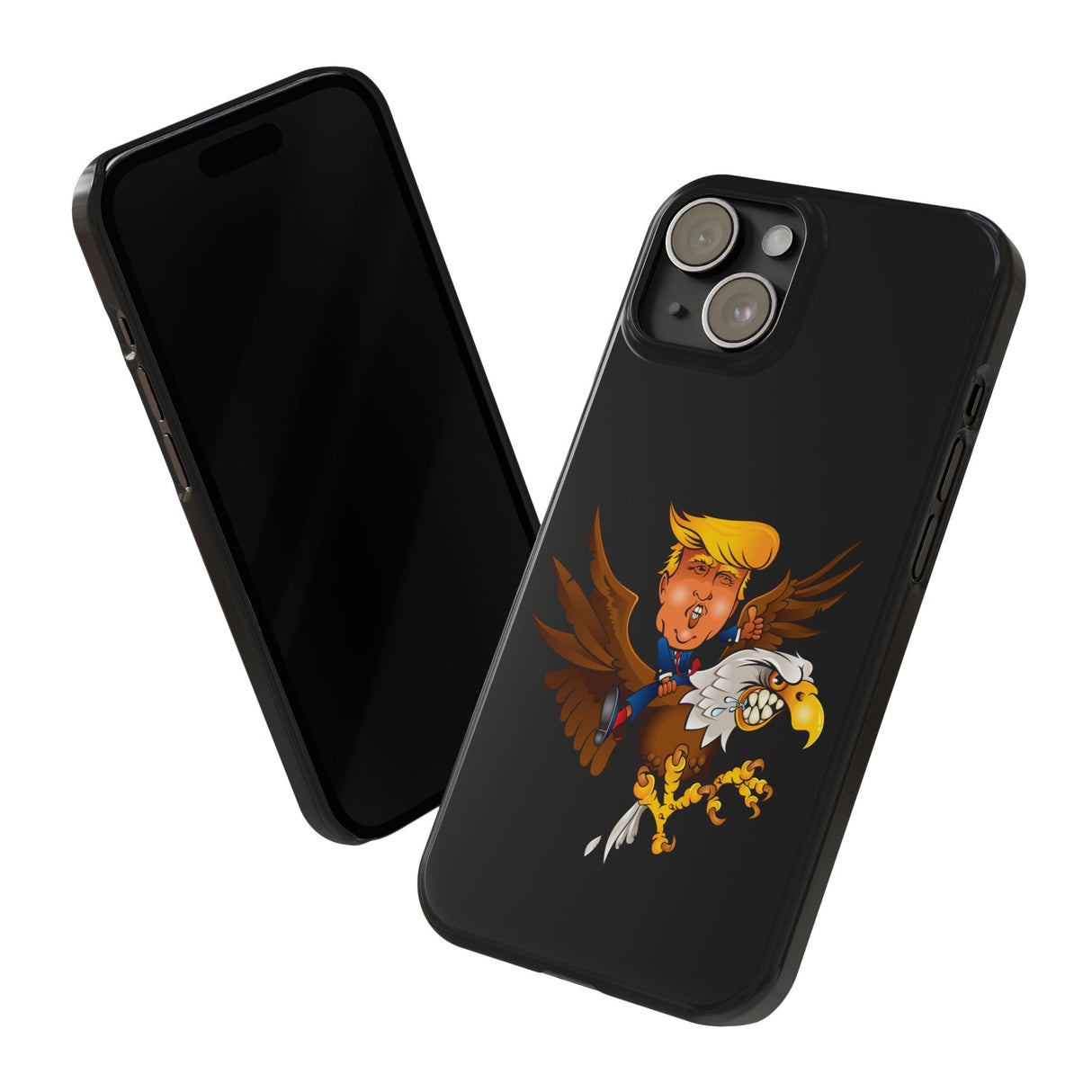 Trump Riding on a Sreamin Eagle Slim Phone Cases