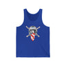 Ronnie Mac Crossbones Tank Top in blue featuring a helmet graphic and motocross design, perfect for fans and riders.
