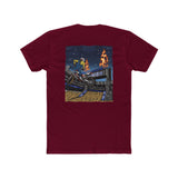 Limited-edition Supercross Mac Nac Shirt featuring Ronnie Mac stunt graphic on a maroon tee, ideal for motocross fans.