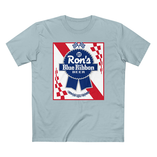 Ron's Blue Ribbon Beer Shirt, Color: Pale Blue, Size: S