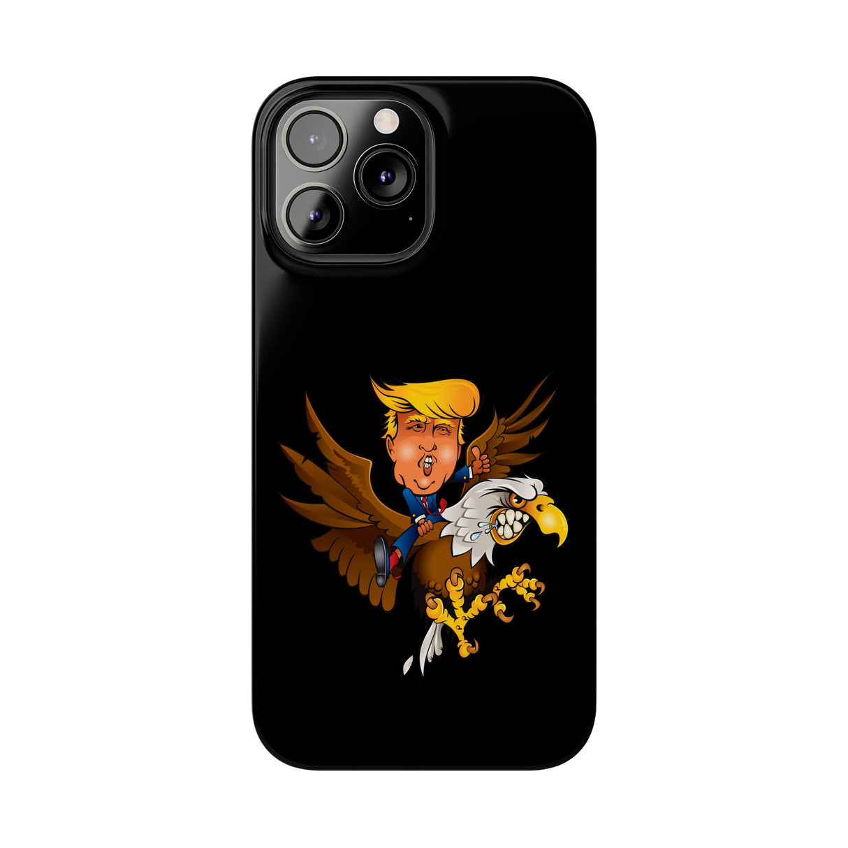 Trump Riding on a Sreamin Eagle Slim Phone Cases