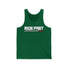 Green Ride Fast Checkered Tank with bold text and block underline pattern.