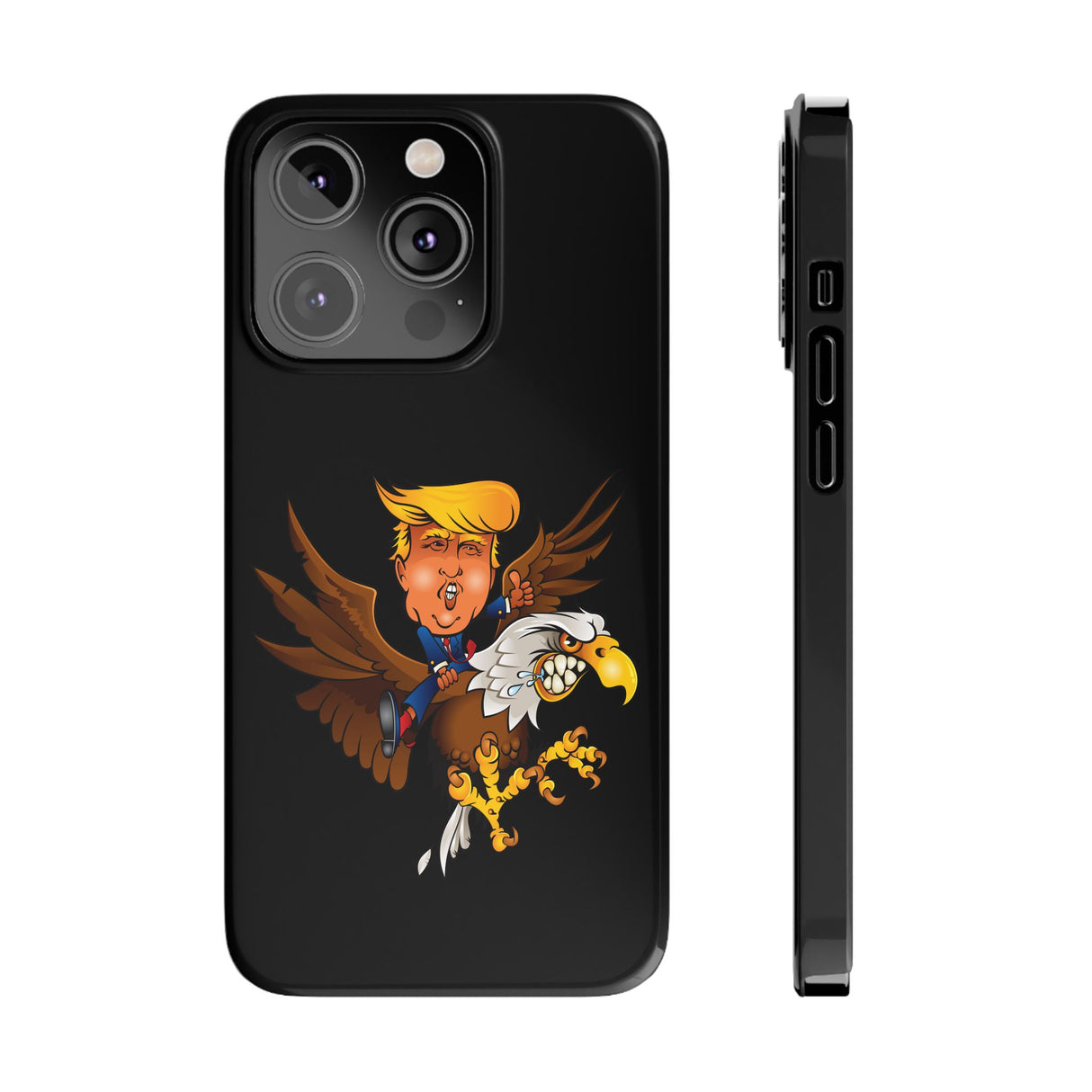 Trump Riding on a Sreamin Eagle Slim Phone Cases