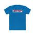 Blue "Ride Fast, Eat Ass" T-Shirt from Ronnie Mac’s collection featuring bold slogan in red, white, and blue on front.