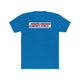 Blue "Ride Fast, Eat Ass" T-Shirt from Ronnie Mac’s collection featuring bold slogan in red, white, and blue on front.