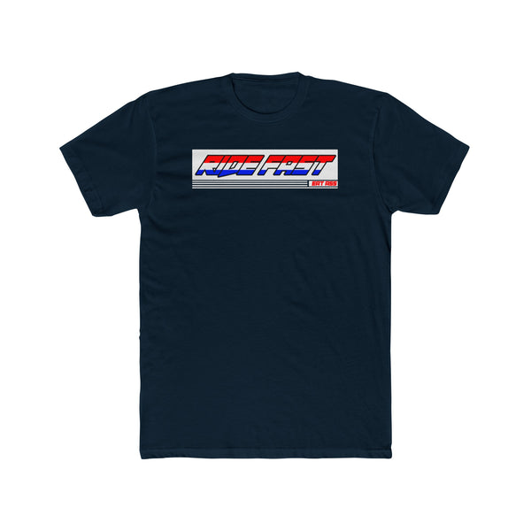 Ronnie Mac Ride Fast, Eat Ass T-Shirt with bold slogan on front in black color