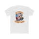 Ronnie MUSTASS shirt with cartoon graphic and caption on white background