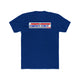 Blue "Ride Fast" T-Shirt from Ronnie Mac’s collection showcasing a bold rebellious slogan on the front.