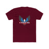 Maroon '4-Strokes Suck' shirt featuring a bold eagle graphic and stars, perfect for 2-stroke motorcycle enthusiasts.