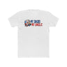 White T-shirt with "My Dad's My Uncle" humor design featuring cartoon character.