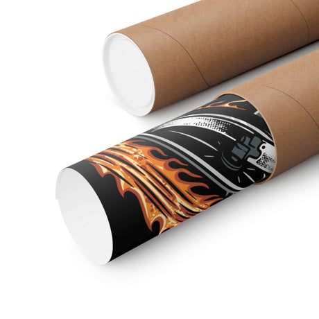 Close-up of Ghost Rider King of Moto Poster in a tube, showcasing a fiery motocross design.