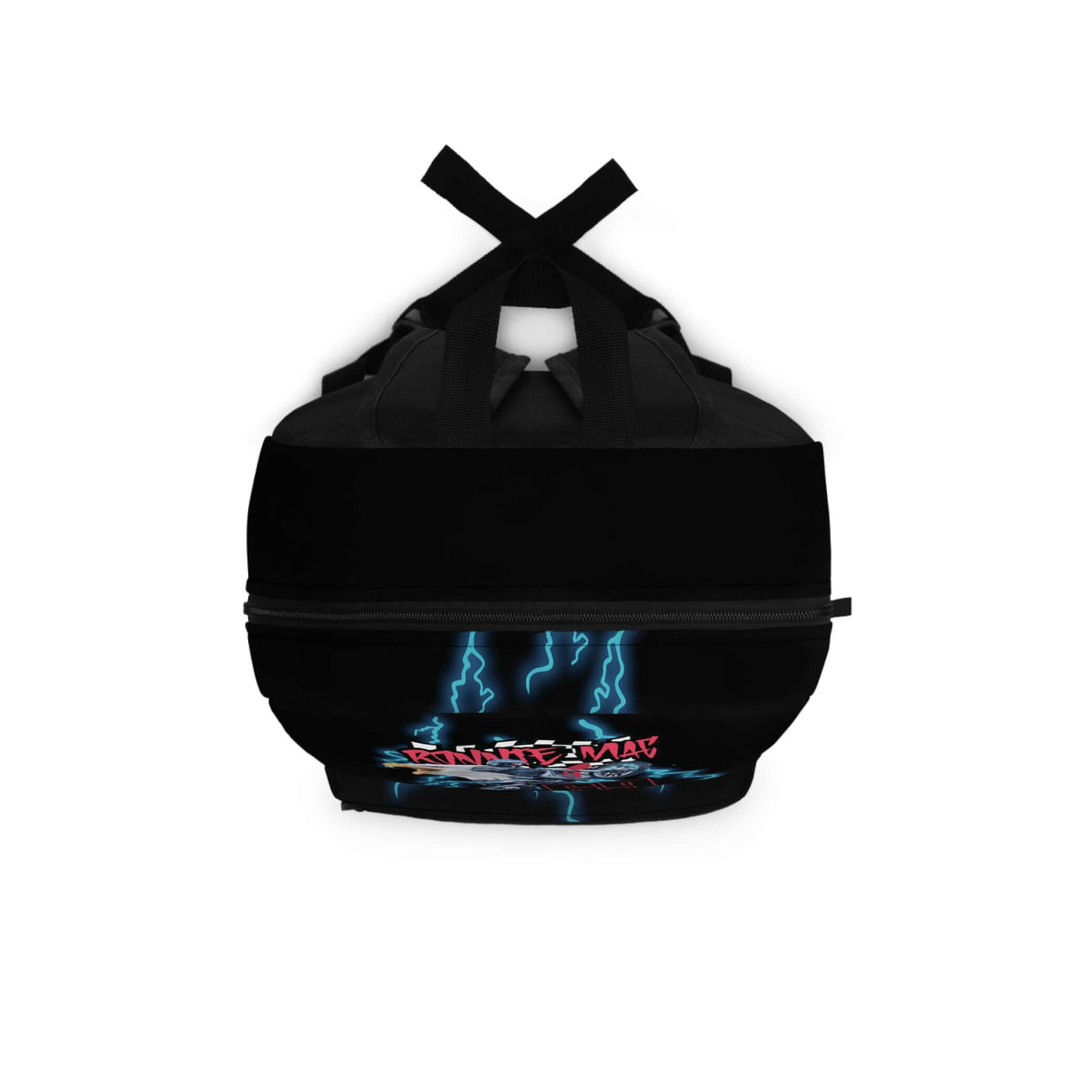 Ronnie Mac Only 2-Strokes Lightning Backpack with blue lightning bolts and striking motocross design.
