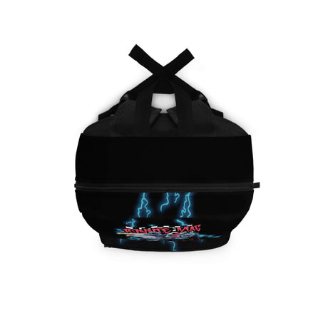 Ronnie Mac Only 2-Strokes Lightning Backpack with blue lightning bolts and striking motocross design.