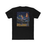 Supercross Mac Nac Shirt with Ronnie Mac graphic performing stunt, black tee, motocross fan apparel.