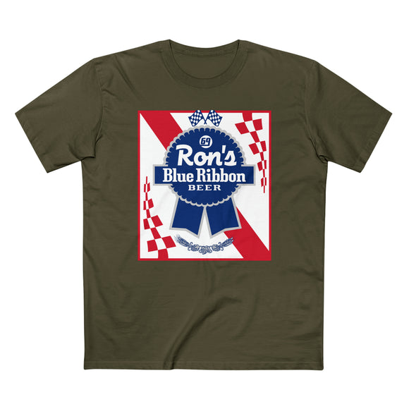 Ron's Blue Ribbon Beer Shirt, Color: Army, Size: S