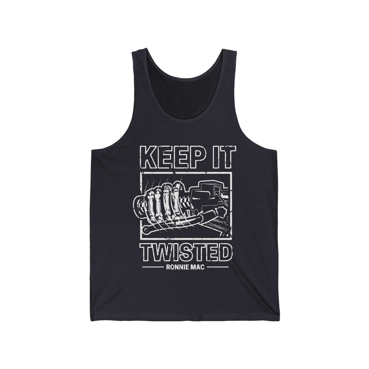 Keep It Twisted Tank Top with twisted design, inspired by Uncle Ronnie, perfect for gym wear and casual style augmentation.