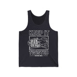 Keep It Twisted Tank Top with twisted design, inspired by Uncle Ronnie, perfect for gym wear and casual style augmentation.