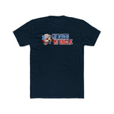 My Dad's My Uncle T-shirt featuring humorous design and cartoon character on a black background for casual wear.