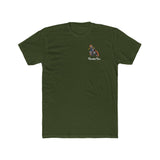 Olive green Ghost Rider Ronnie Mac shirt with skeleton head design and flames.