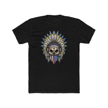 Skeleton Ronnie Mac shirt with American bandana and feathered hat, a tribute to motocross spirit and style.
