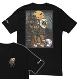Headless Mac Shirt featuring a headless rider on an eagle-headed horse with a pumpkin, perfect for Halloween vibes.