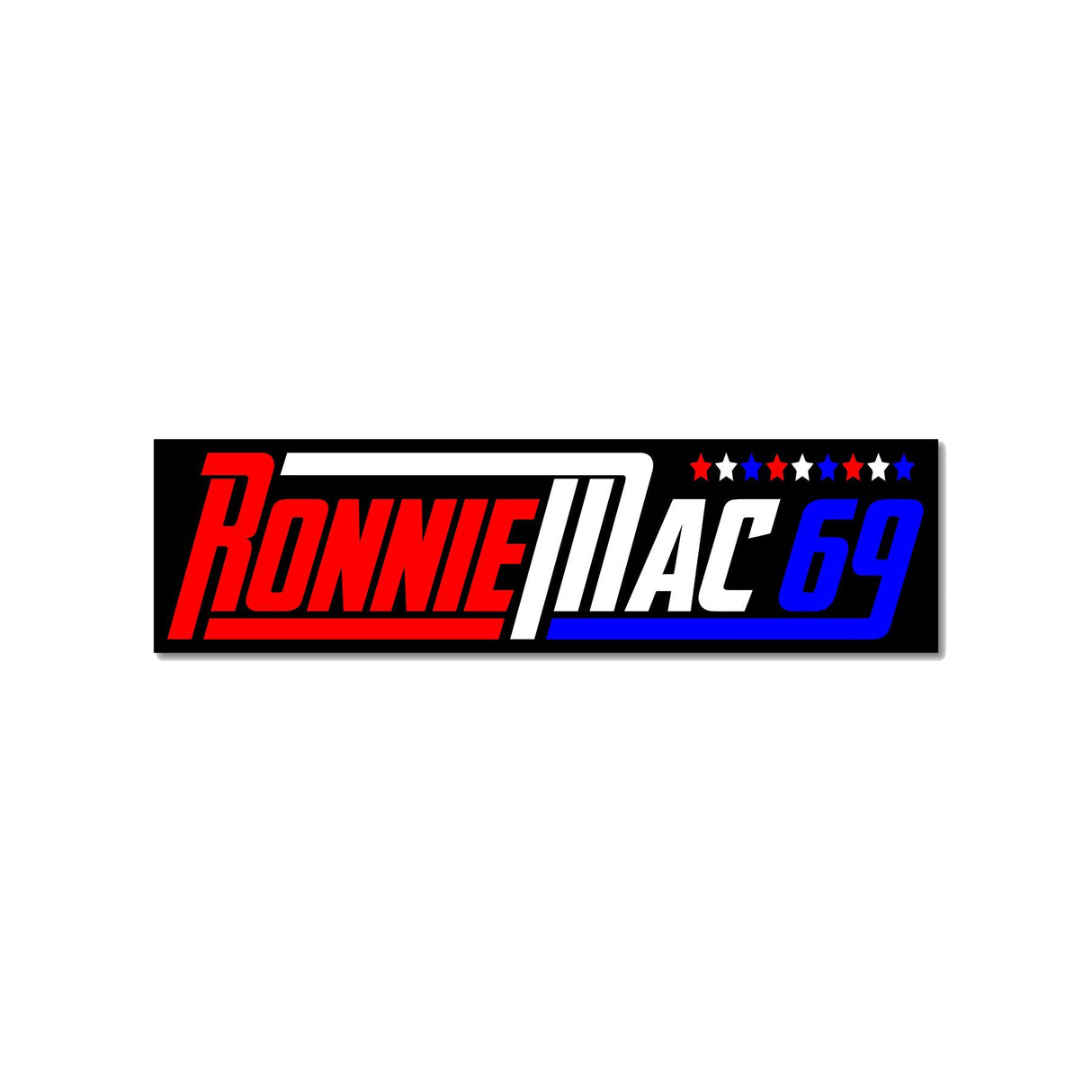 RonnieMac 69 Red, White, and Blue Bumper Sticker