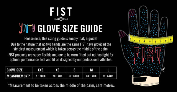 RonnieMac Ride Fast Gloves Youth Size Chart