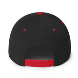 Back view of Fulltime Badass Embroidered Snapback Hat with adjustable red strap and ventilation holes.