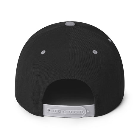 Back view of Fulltime Badass embroidered snapback hat with adjustable closure and classic black design.
