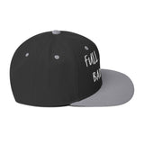 Black and gray embroidered snapback hat with "Fulltime Badass" text from Ronnie Mac's store, featuring a flat brim and classic fit.