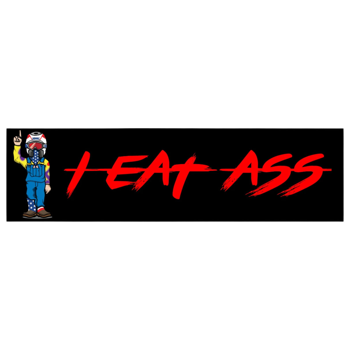 I EAT ASS Red Brush Stroke Bumper Sticker