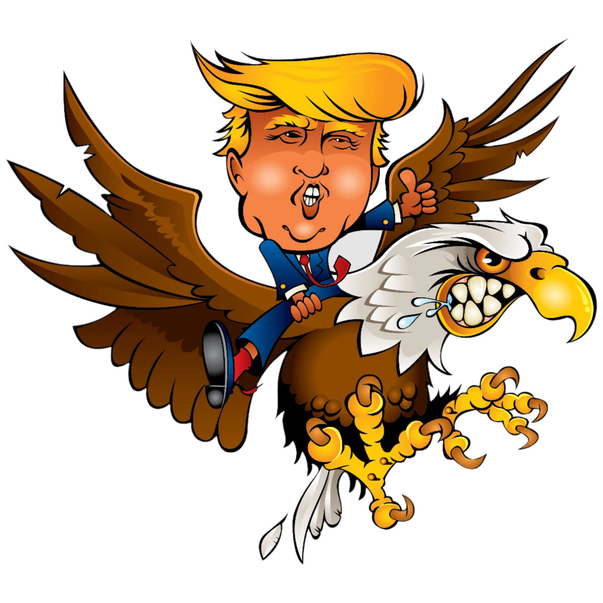 Trump Riding on a Sreamin Eagle Sticker