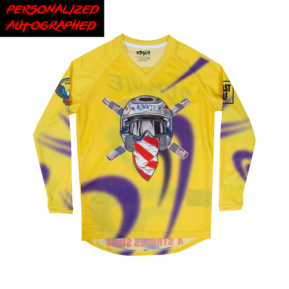 Personalized (Signed) Autograph Ronnie Mac Crossbones Jersey, Size: Youth Small,